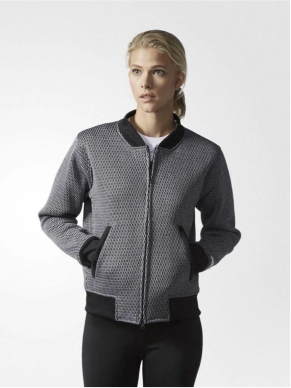 ADIDAS X REIGNING CHAMP BOMBER JACKET ENGINEERED SPACER MESH SIZE SMALL